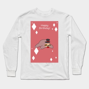 "Happy Birthday" Dapper Sloth Long Sleeve T-Shirt